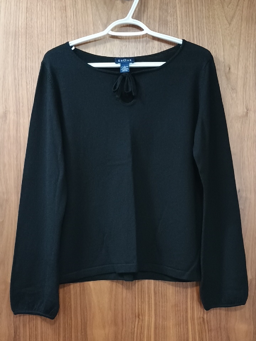Esque Merino Wool Blend Tie-Neck Sweater L